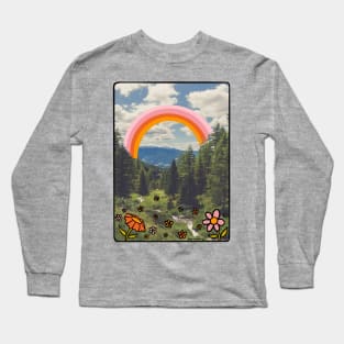 Rainbow Mountain Landscape Long Sleeve T-Shirt